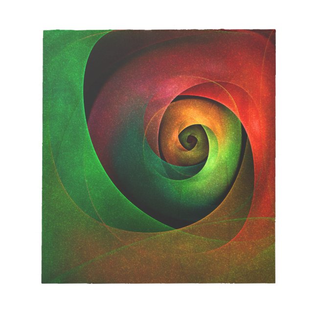 Bloc-note Rouge Vert Floral Moderne Art Abstrait Motif #21 (Devant)
