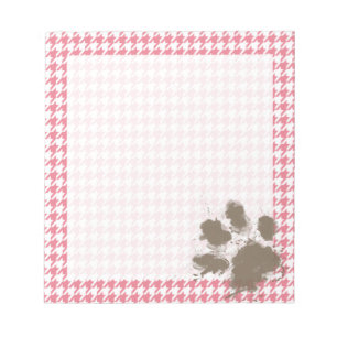 Bloc-note Rougissent le pied-de-poule rose ; Empreinte de