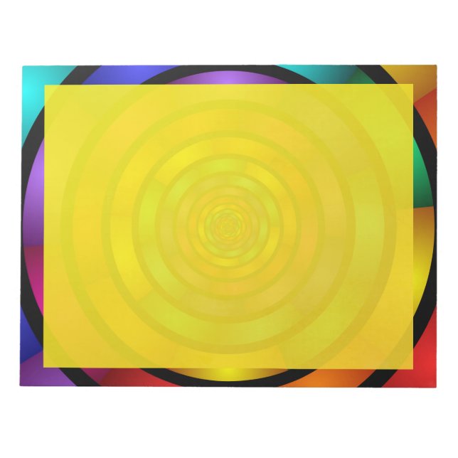 Bloc-note Round and Psychedelic Colorful Modern Fractal Art (Devant)