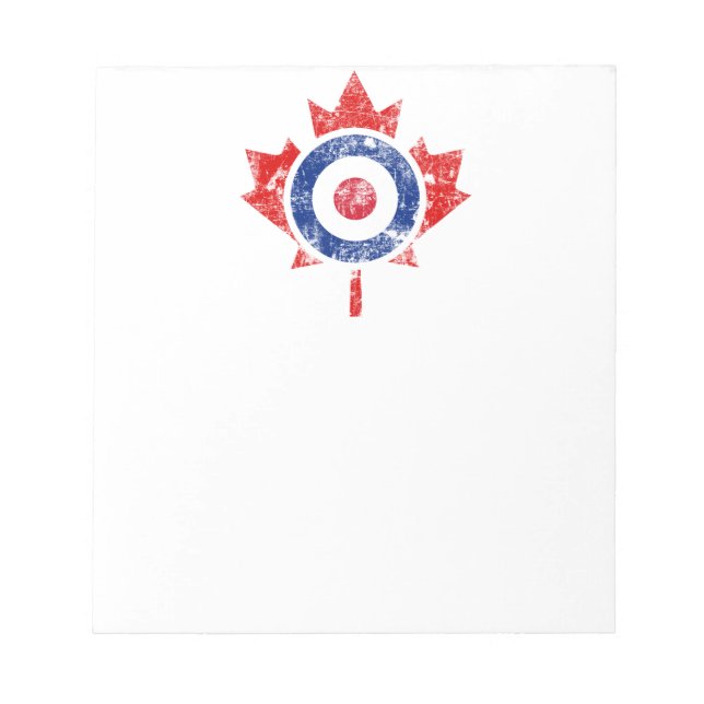 Bloc-note Roundel Canada Curling Hockey Cible Grunge Ice (Devant)