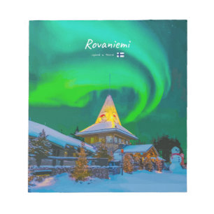 Bloc-note Rovaniemi, Finlande - Aurore magique
