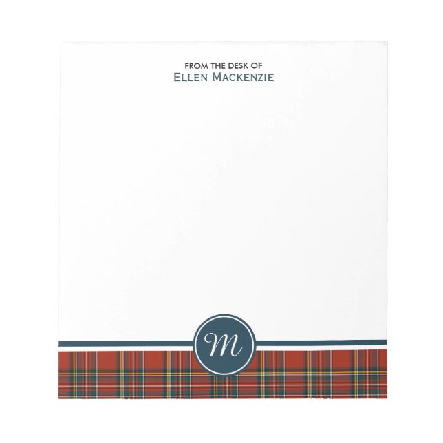 Bloc-note Royal Stewart Tartan Monogram (Devant)