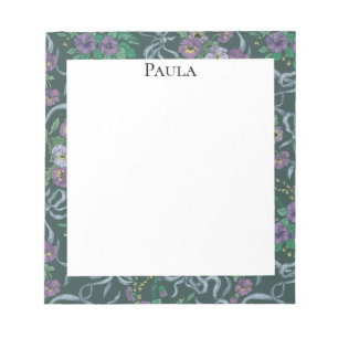 Bloc-note Ruban bleu Vintage victorien Pansy