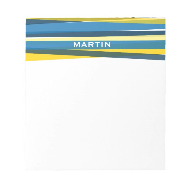 Bloc-note Rubans - Bleu et jaune (Devant)