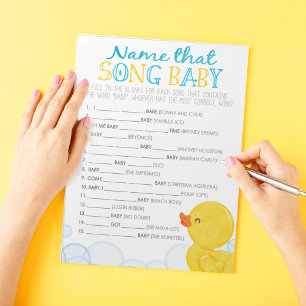 Bloc-note Rubber Duck Nom Qui Chanson Baby shower Jeu