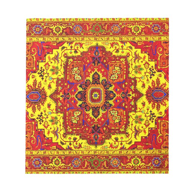 Bloc-note RUG PERSIEN - Rouge et Jaune (Devant)