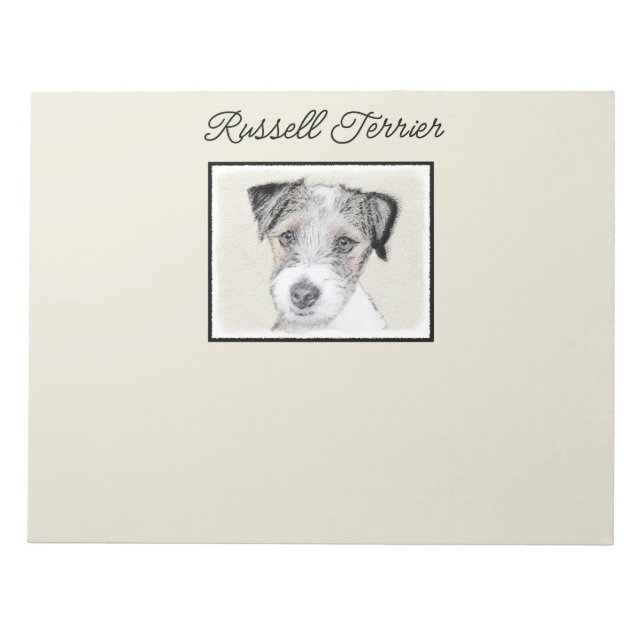 Bloc-note Russell Terrier Peinture rugueuse - Art Chien orig (Devant)