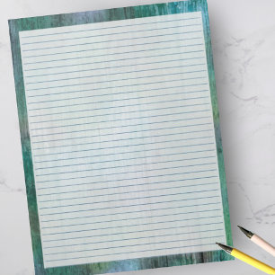 Bloc-note Rustic Blues Green - Blue College Ruled 8,5"x11"