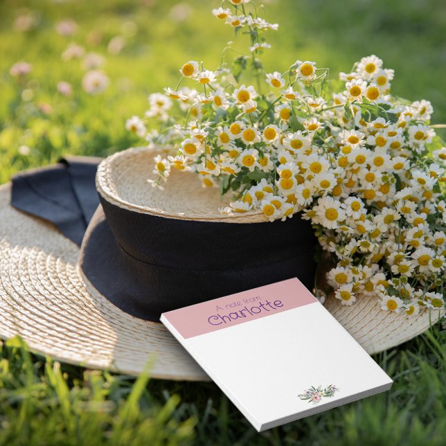 Bloc-note Rustic Country Floral marguerite aquarelle rose (Créateur téléchargé)