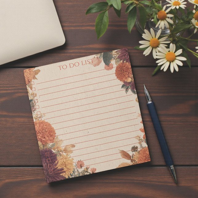 Bloc-note Rustic Orange Marigold To Do List Nature Botanical (Rustic Orange Marigold To Do List Nature Botanical Notepad)