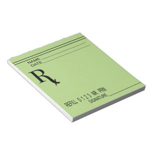 Bloc-note Rx Prescription Pad - Écrivez Votre Propre Prescri