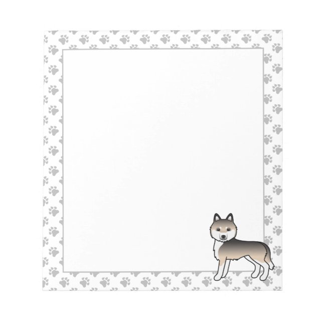 Bloc-note Sable Siberian Husky Chien de Dessin Animé Mignon (Devant)