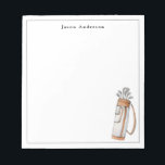 Bloc-note Sac de golf élégant Golfeurs personnalisés<br><div class="desc">Elégant sac de golf à aquarelle simple et professionnel peint à la main et des clubs avec bandeau gris. parfait pour les amateurs de golf.</div>