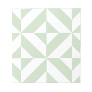 Bloc-note Sage Green Geometric Deco Cube Pattern