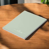 Sage Green Minimaliste Moderne Monogramme Élégant