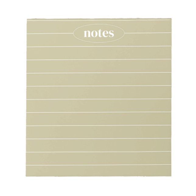 Bloc-note Sage Green Notes Élégance et modernité (Devant)