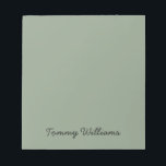 Bloc-note Sage Vert minimaliste Professionnel Simple<br><div class="desc">Ces notes peuvent être utilisées pour n'importe quoi, des listes de remerciements aux listes de choses à faire, elles peuvent être utilisées au bureau ou à la maison pour le rappeler. Ces simples et minimalistes peuvent être personnalisés pour inclure un nom ou n'importe quel texte de votre choix. Si vous...</div>