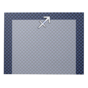 Bloc-note Sagittarius Zodiac Sign on Blue Carbon Fiber Decor