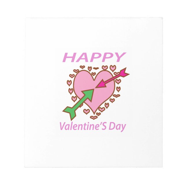 Bloc-note Saint Valentin Cadeau Romantique Coeur en Flèches  (Devant)