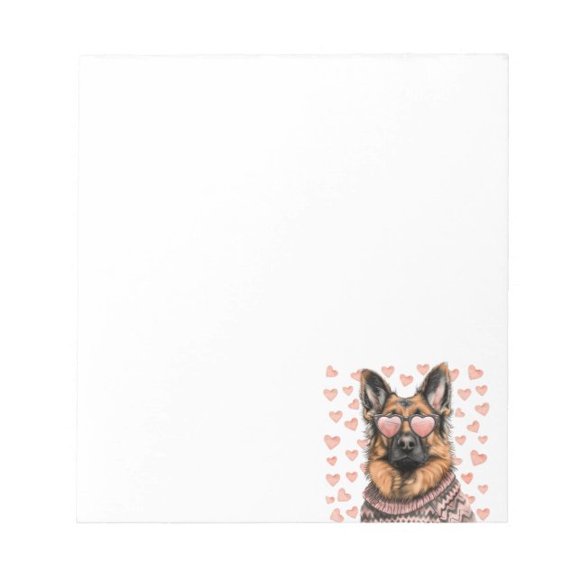 Bloc-note Saint-Valentin Chien Berger Allemand (Devant)