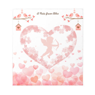 Bloc-note Saint Valentin Cupids mignons et Coeurs rouges