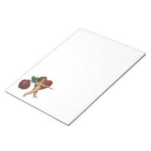 Bloc-note Saint-Valentin vintage chérubin et rose victorienn