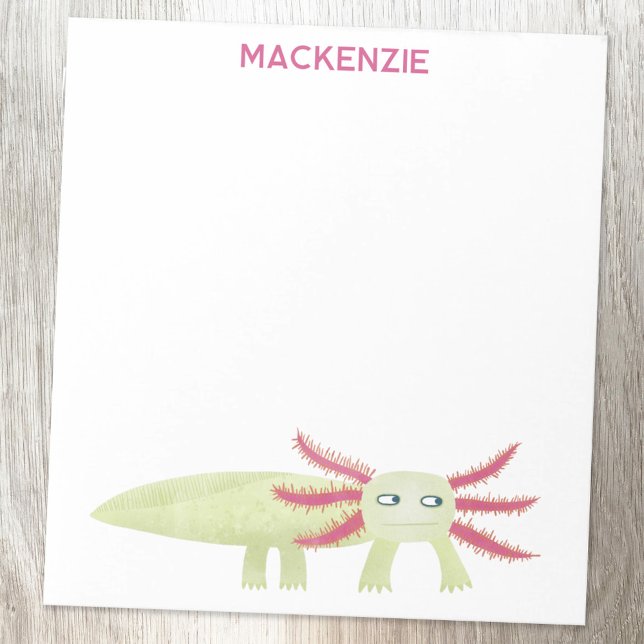 Bloc-note Salamandre Axolotl Amusant Nom Personnalisé (Fun Axolotl salamander personalized custom name notepad for amphibian and animal lovers)