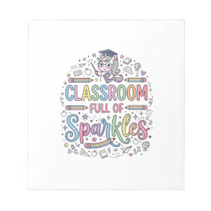 Bloc-note Salle de classe licorne pleine de paillettes Merch