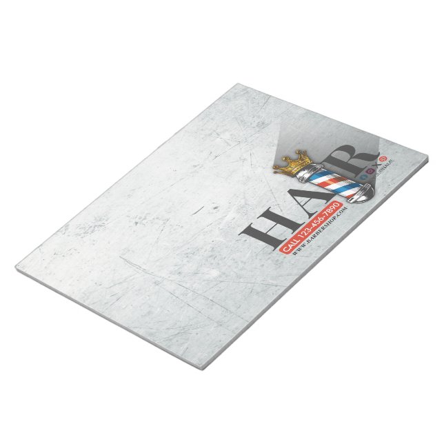 Bloc-note Salon de coiffure Barber Hair Shop King Crown Mât  (Incliné)