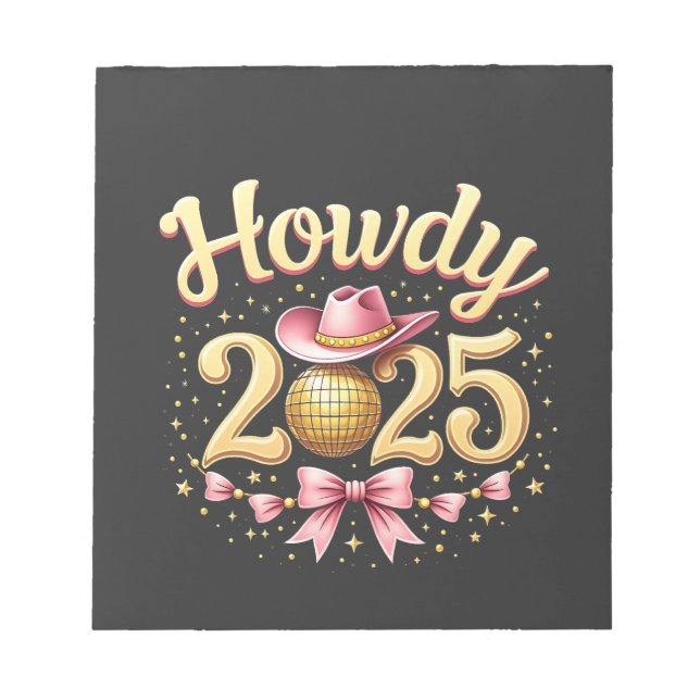 Bloc-note Salut 2025 Nouvel An Cowboy Western  (Devant)