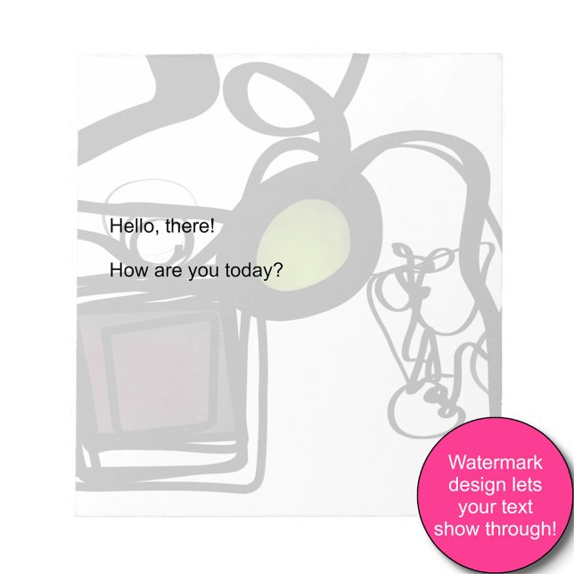 Bloc-note Salutations de Philydion : Abstrait noir & blanc (Créateur téléchargé)