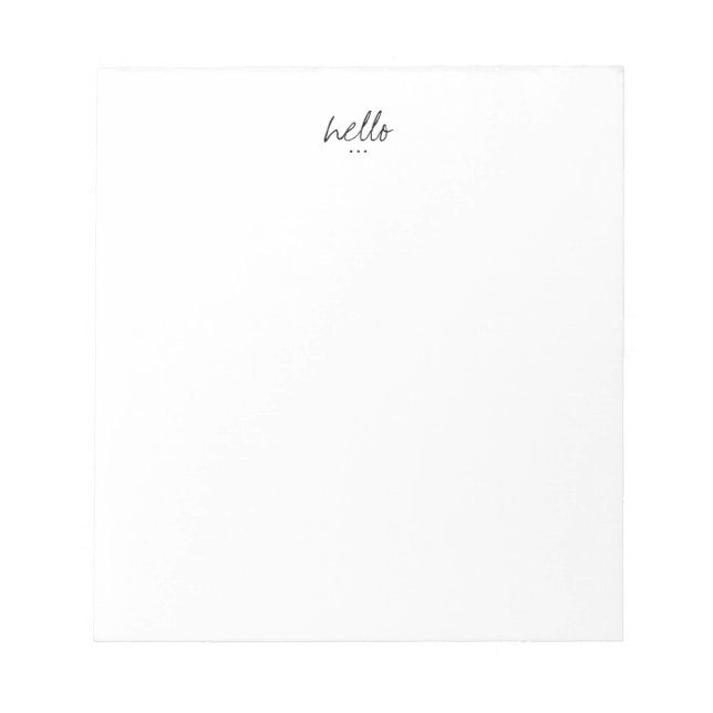 Bloc-note Salutations minimales Hello (Devant)