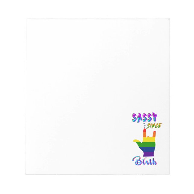 Bloc-note Sassy depuis la naissance (Devant)