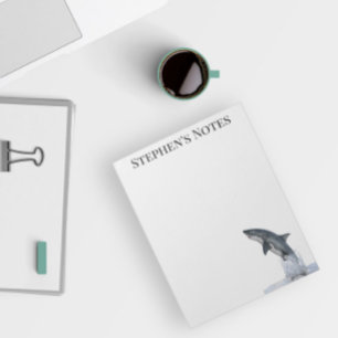 Bloc-note Sauter grand requin blanc Personnalisé