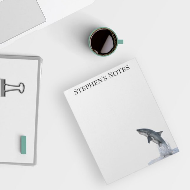 Bloc-note Sauter grand requin blanc Personnalisé (Créateur téléchargé)