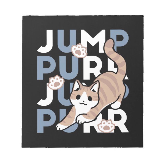 Bloc-note Sauter Purr Jump : Conception de chat joueuse avec (Devant)