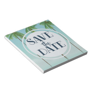 Bloc-note Sauvegarder la date Palmiers Tropicaux Vintage