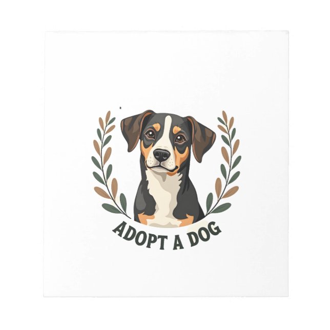 Bloc-note Sauver une vie Adopter un chien Illustration vinta (Devant)