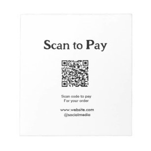 Bloc-note Scanner pour payer la commande QR code ajouter un