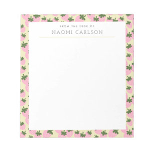 Bloc-note Scattered Strawberries (Cream) Custom Notepad