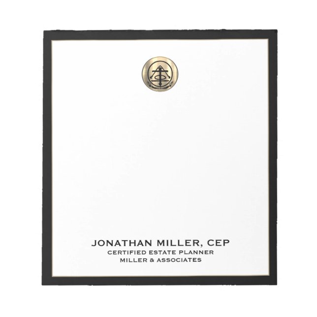 Bloc-note Sceau de logo or de luxe simple (Devant)