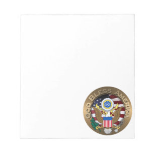 Bloc-note Sceau des États-Unis d'Amérique - Dieu béni l'Amér
