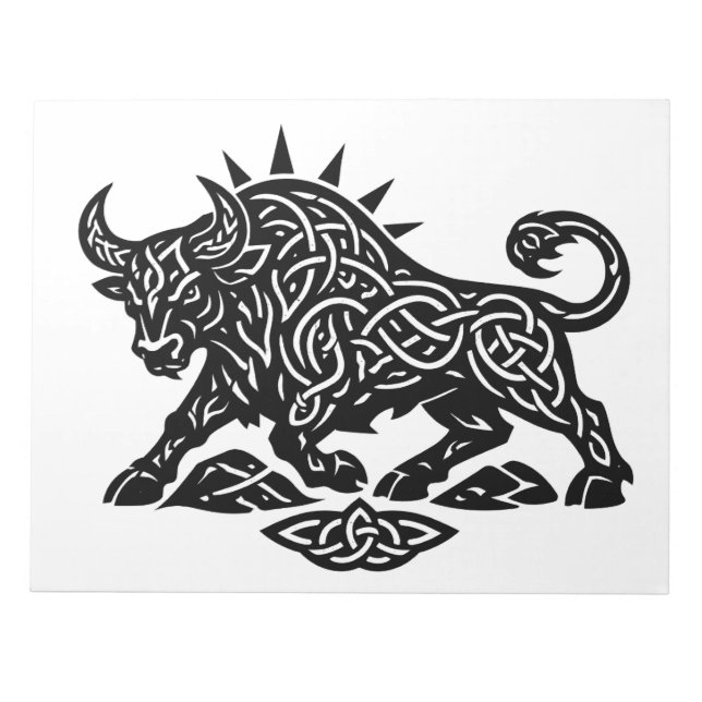 Bloc-note Sceau du Taureau du Taureau — Tatouage de zodiaque (Devant)