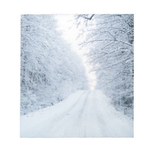 Bloc-note Scène de la route de campagne d'hiver