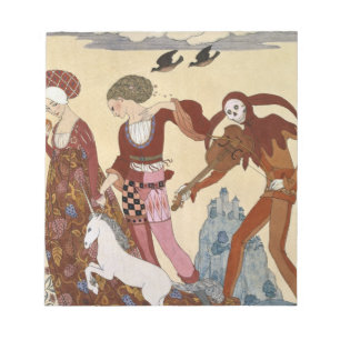 Bloc-note Scène médiévale par Georges Barbier