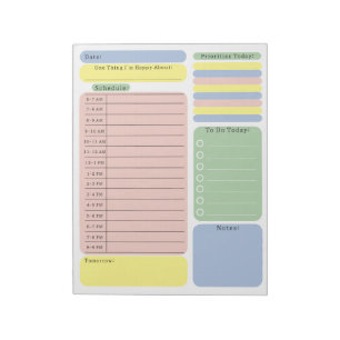 Bloc-note Schedule To Do Planner Checklist Organising Notes