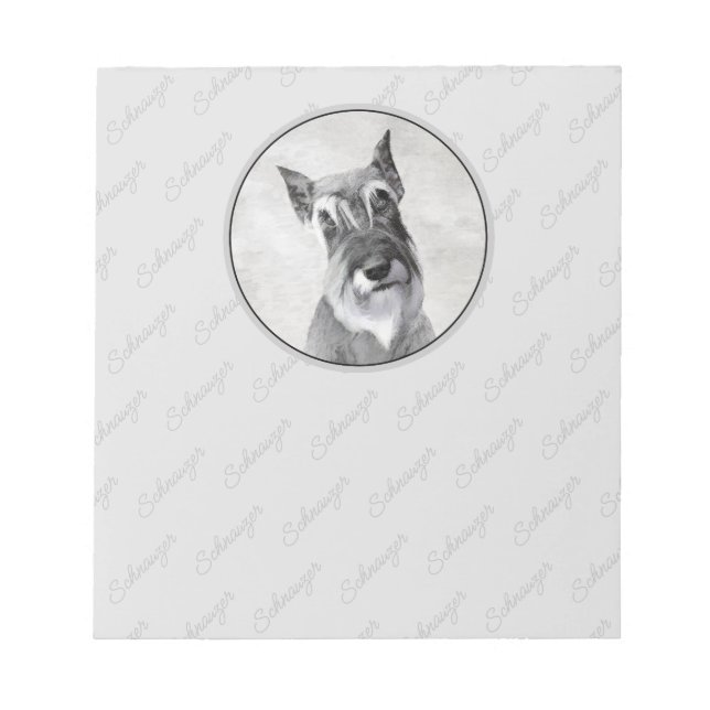 Bloc-note Schnauzer (géant) - Joli art original pour chien (Devant)