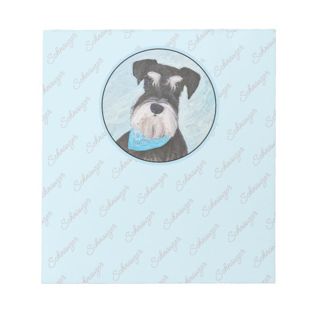 Bloc-note Schnauzer (Miniature) Peinture - Chien original mi (Devant)