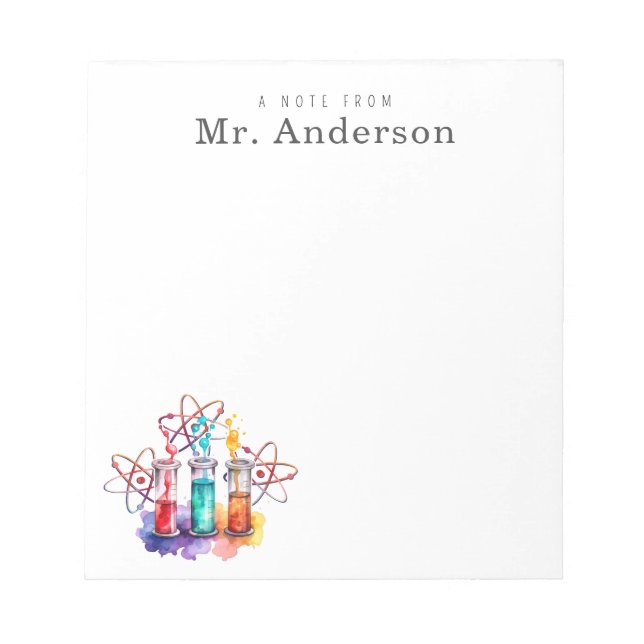 Bloc-note Science Teacher Chemistry Test Tubes (Devant)