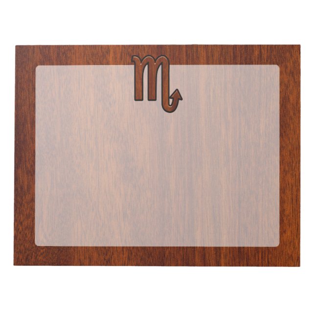 Bloc-note Scorpio Zodiac Connexion en acajou Style Décor (Devant)